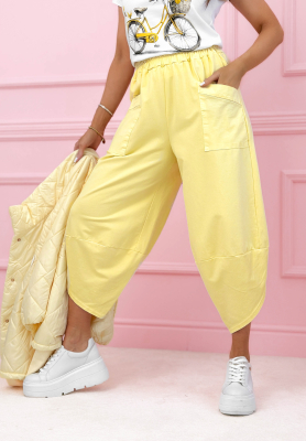 Only Sunny Days yellow cotton balloon pants with pockets