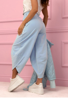 Materiałowe spodnie z kieszeniami i ściągaczami Only Sunny Days żółte