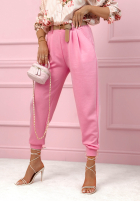 Materiałowe spodnie joggery z paskiem I Chose It czarne