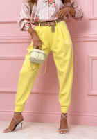 Materiałowe spodnie joggery z paskiem I Chose It czarne