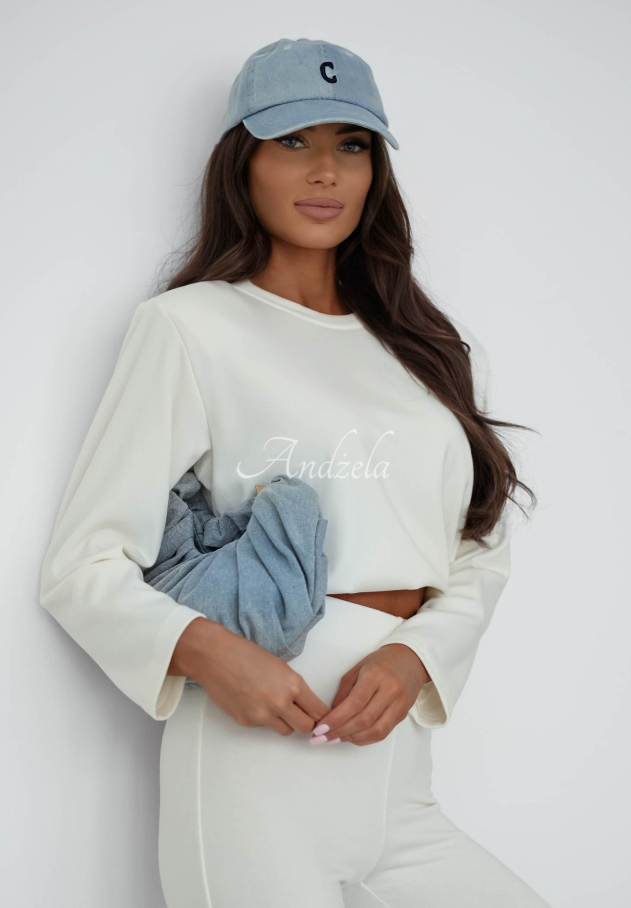 Bawełniana bluzka longsleeve Nicole ecru