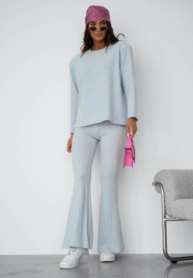 Nicole blue cotton bell-bottom pants