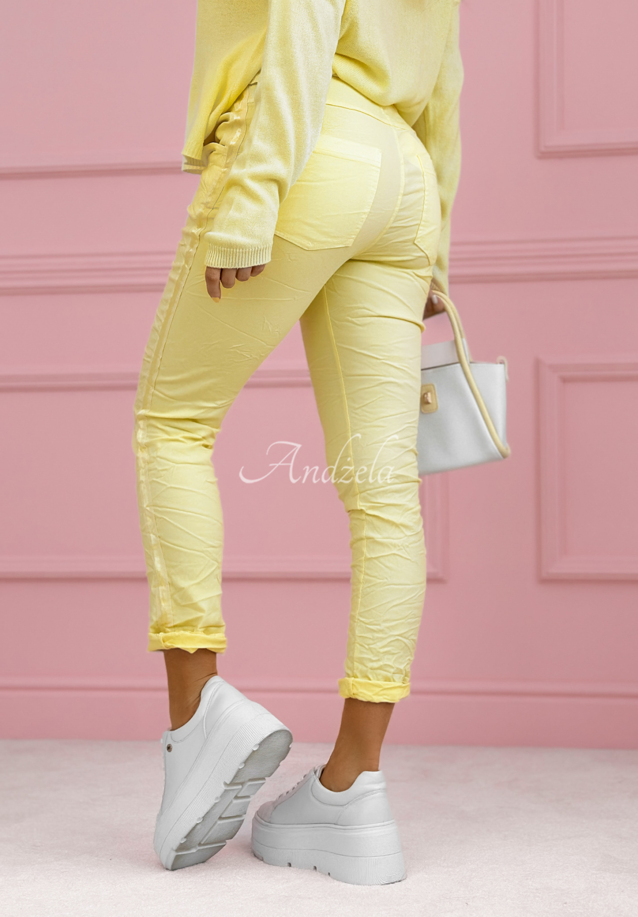 Viscose pants with stripes The Spring Begins yellow