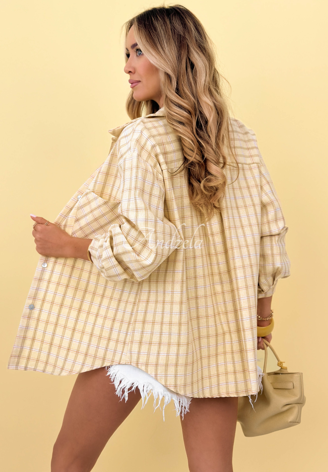 Bawełniana koszula w kratę Golden Sunshine żółta