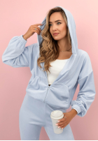 Welurowy komplet dresowy bluza i spodnie Ready To Go beżowy