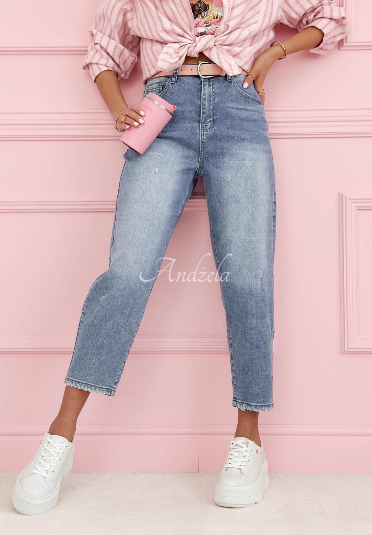 Spodnie jeansowe mom fit Biggest Adventure niebieskie