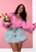 Koszula w paski oversize La Milla Sophie różowa