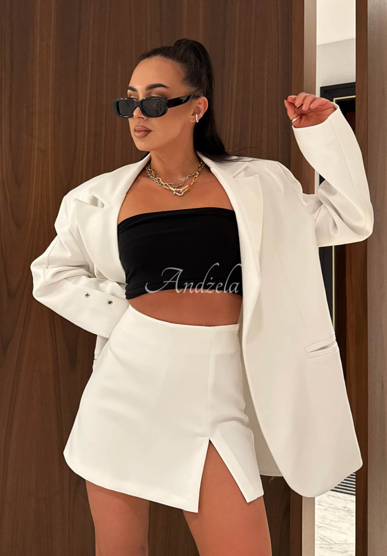 Wiskozowa marynarka z paskami La Milla Caitlyn ecru