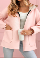 Płaszcz bluza z kapturem Madeline pudrowy róż