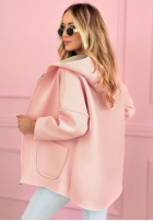 Płaszcz bluza z kapturem Madeline pudrowy róż