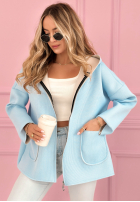 Płaszcz bluza z kapturem Madeline pudrowy róż