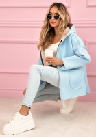 Płaszcz bluza z kapturem Madeline pudrowy róż