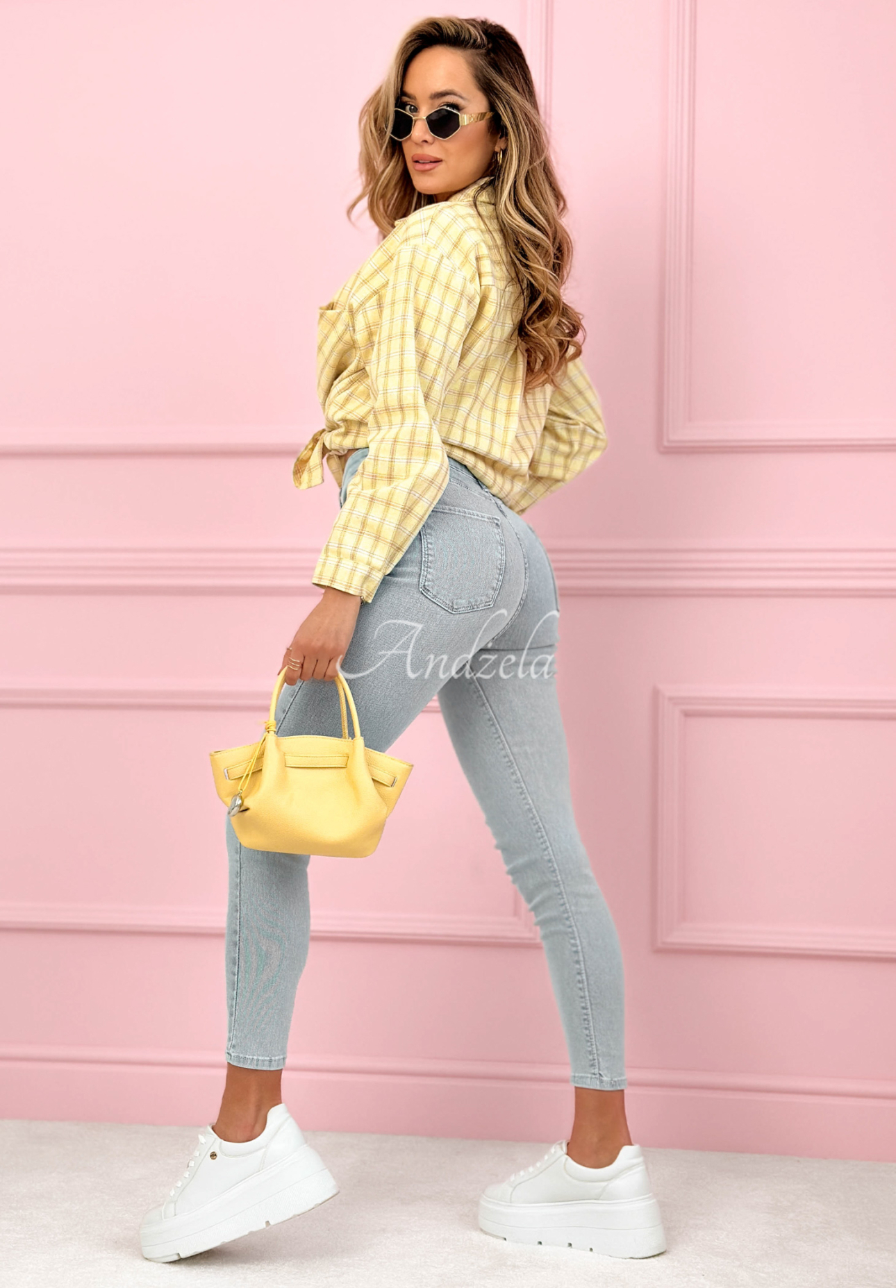 Spodnie jeansowe skinny Lorena jasnoniebieskie