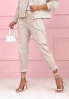 Sztruksowe spodnie Fooling Yourself różowe