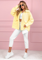 Krótka kurtka sherpa kożuszek Azalea fuksjowa