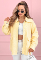 Krótka kurtka sherpa kożuszek Azalea fuksjowa