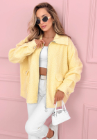 Krótka kurtka sherpa kożuszek Azalea fuksjowa