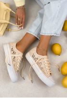 Koronkowe Sneakers Charming Lace in ecru