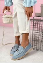 Zamszowe mokasyny Margot błękitne