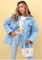 Pikowana kurtka z kołnierzem i kieszeniami Sunflower błękitna