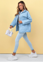 Pikowana kurtka z kołnierzem i kieszeniami Sunflower błękitna