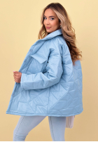 Pikowana kurtka z kołnierzem i kieszeniami Sunflower błękitna