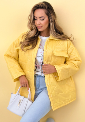 Pikowana kurtka z kołnierzem i kieszeniami Sunflower ż&oacute;łta