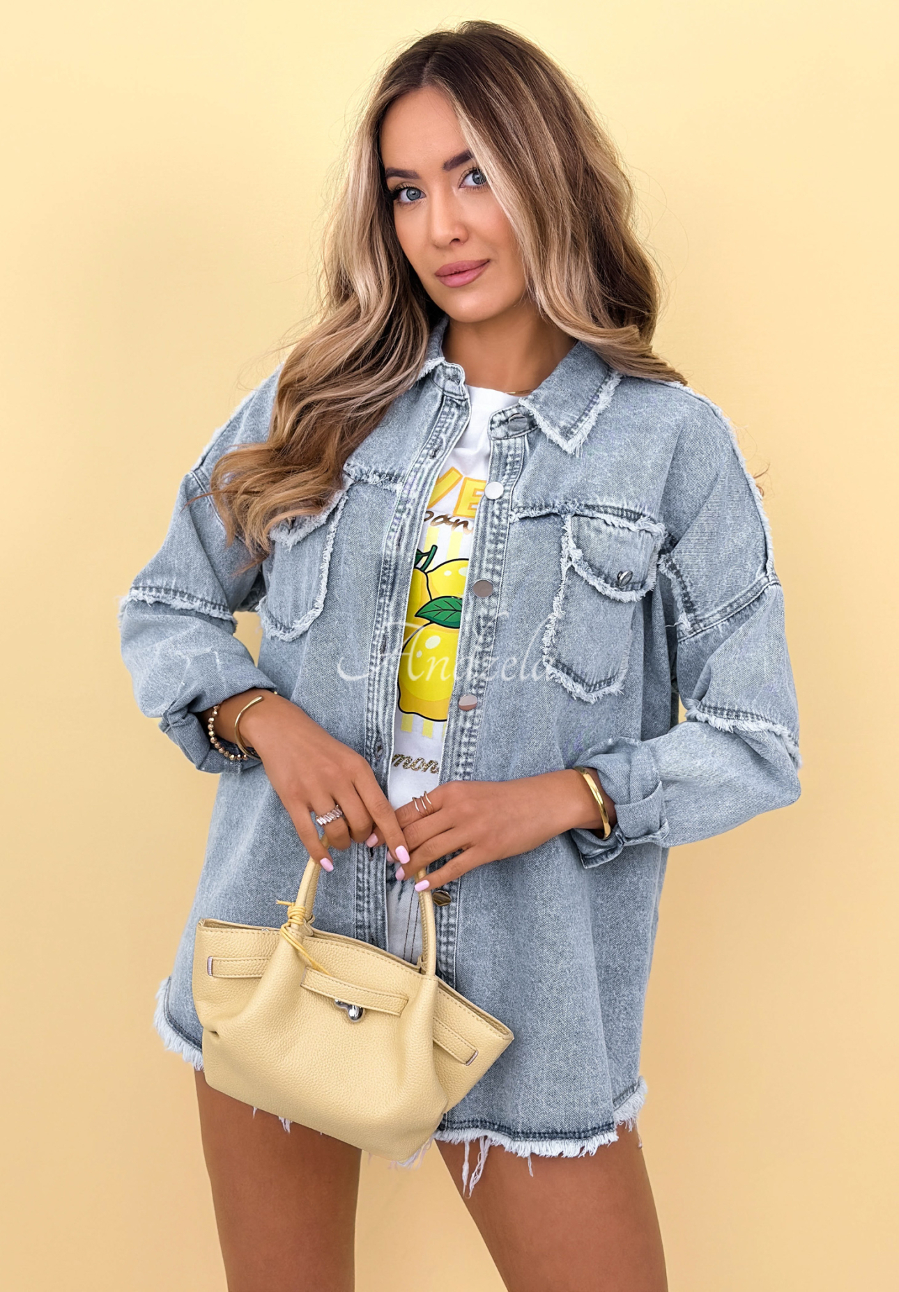 Jeansowa kurtka katana Can't Hide It jasnoniebieska