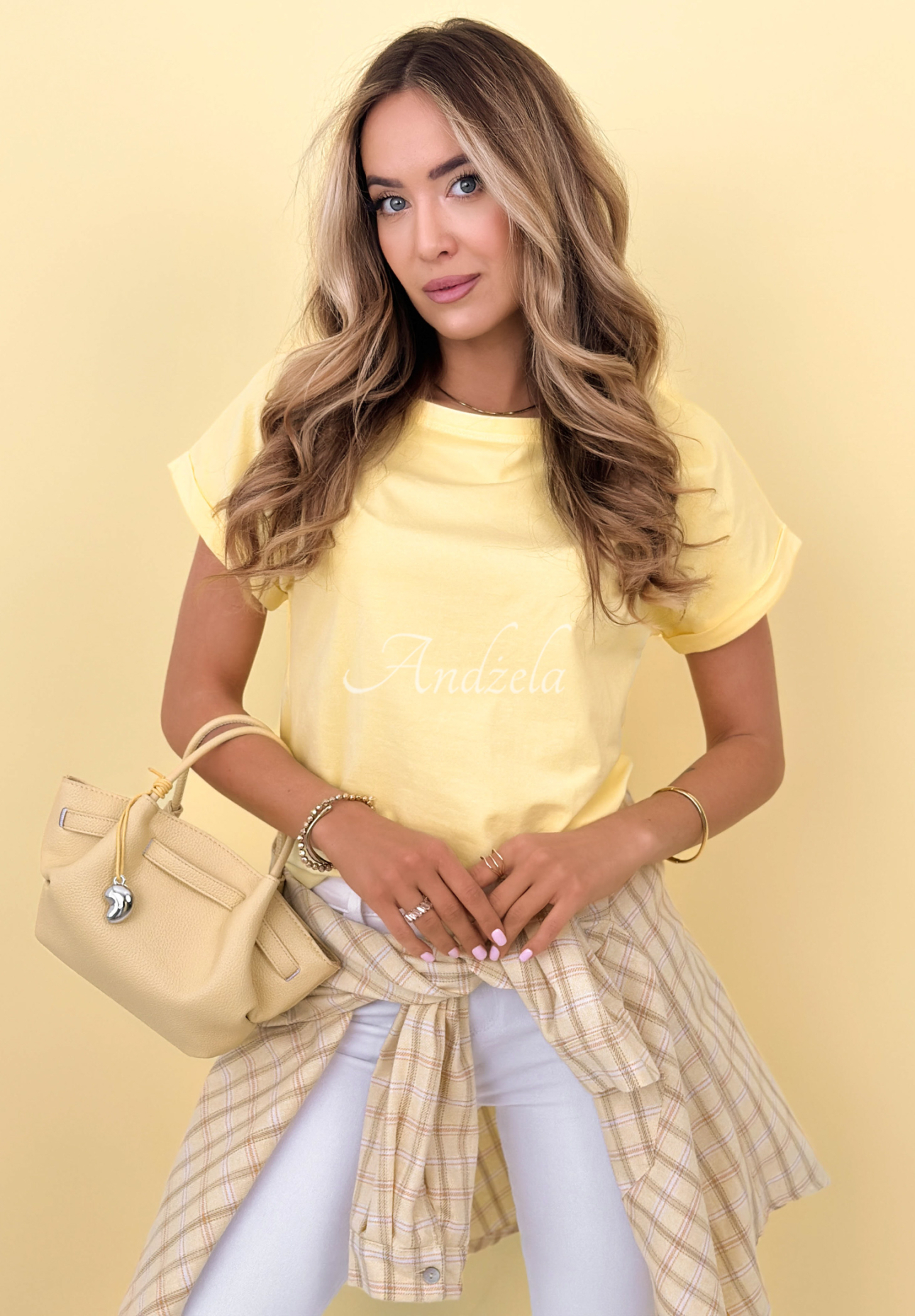 Cotton T-shirt Solenne yellow