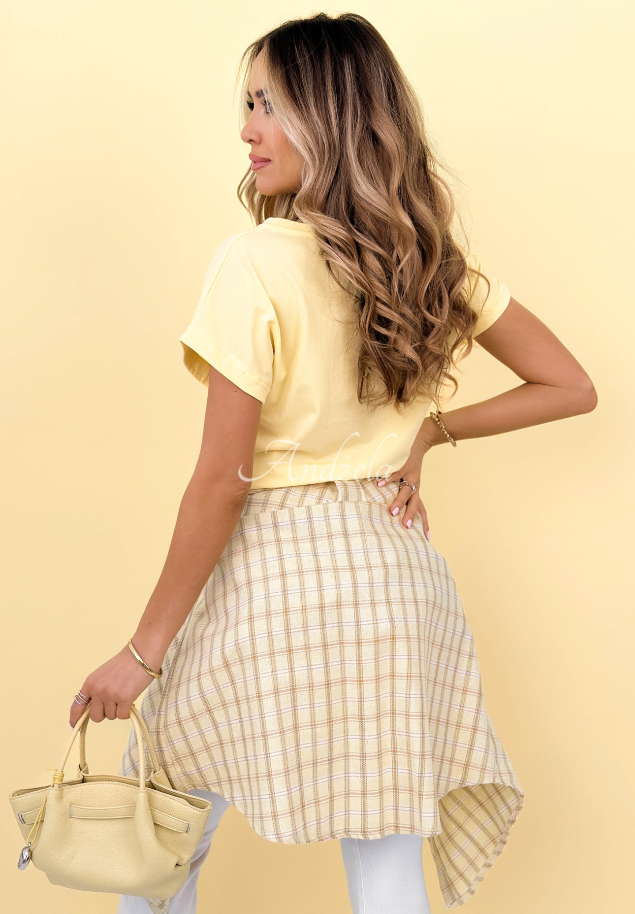 Bawełniany T-shirt Solenne żółty