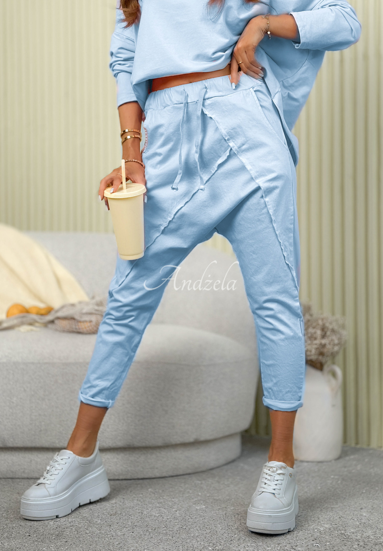 Phenomenal Woman blue cotton fabric pants