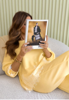 Komplet dresowy z koronką Lace Trace żółty