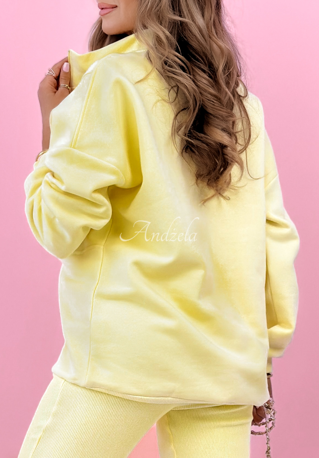 Cotton set: sweatshirt, leggings, 3-in-1 top Look At Me yellow