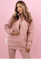 Komplet bluza, legginsy, top 3in1 Look At Me pudrowy róż