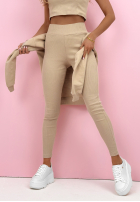 Komplet bluza, legginsy, top 3in1 Look At Me ecru