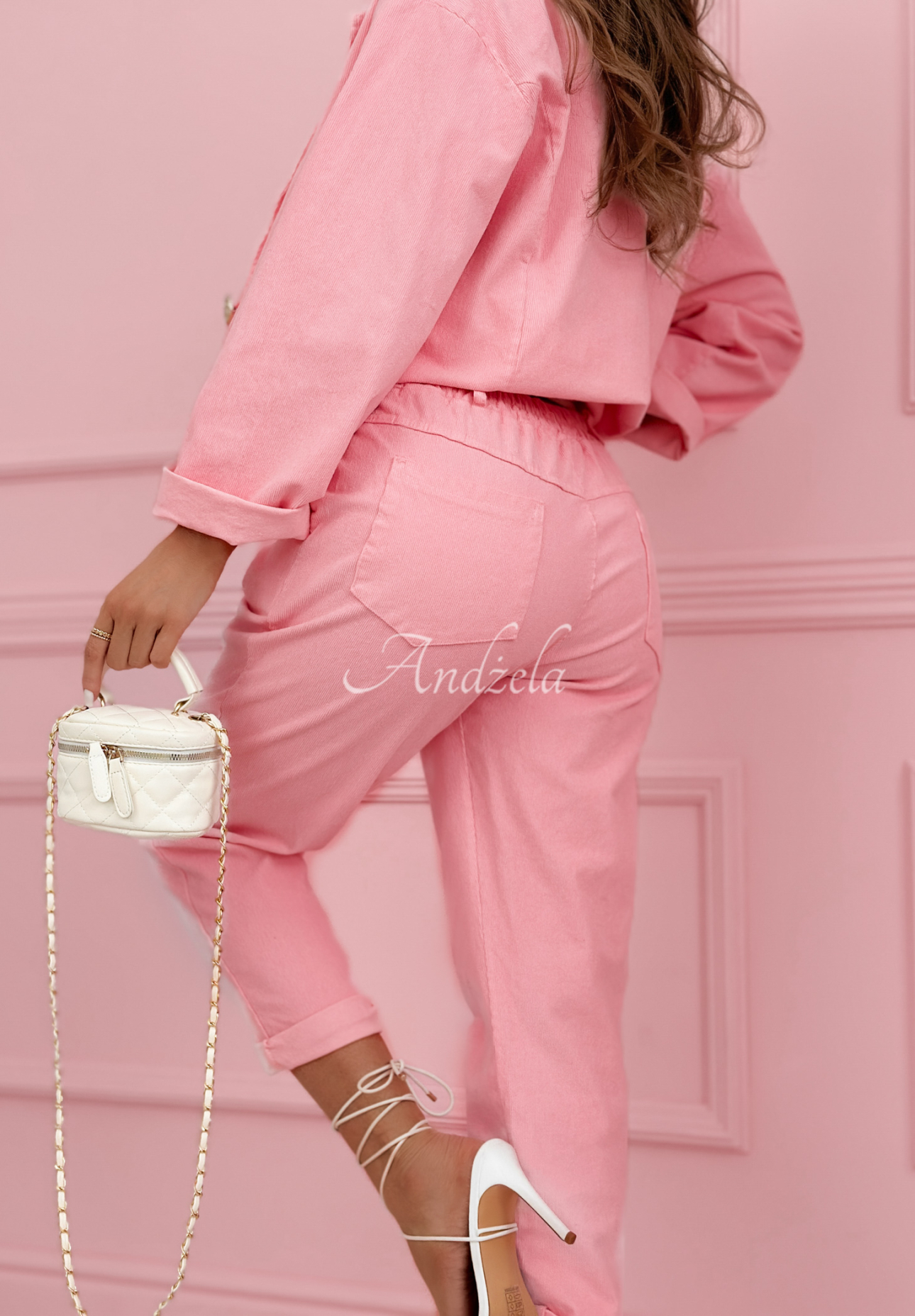 Goodbye Lovely pink cotton corduroy mom fit pants