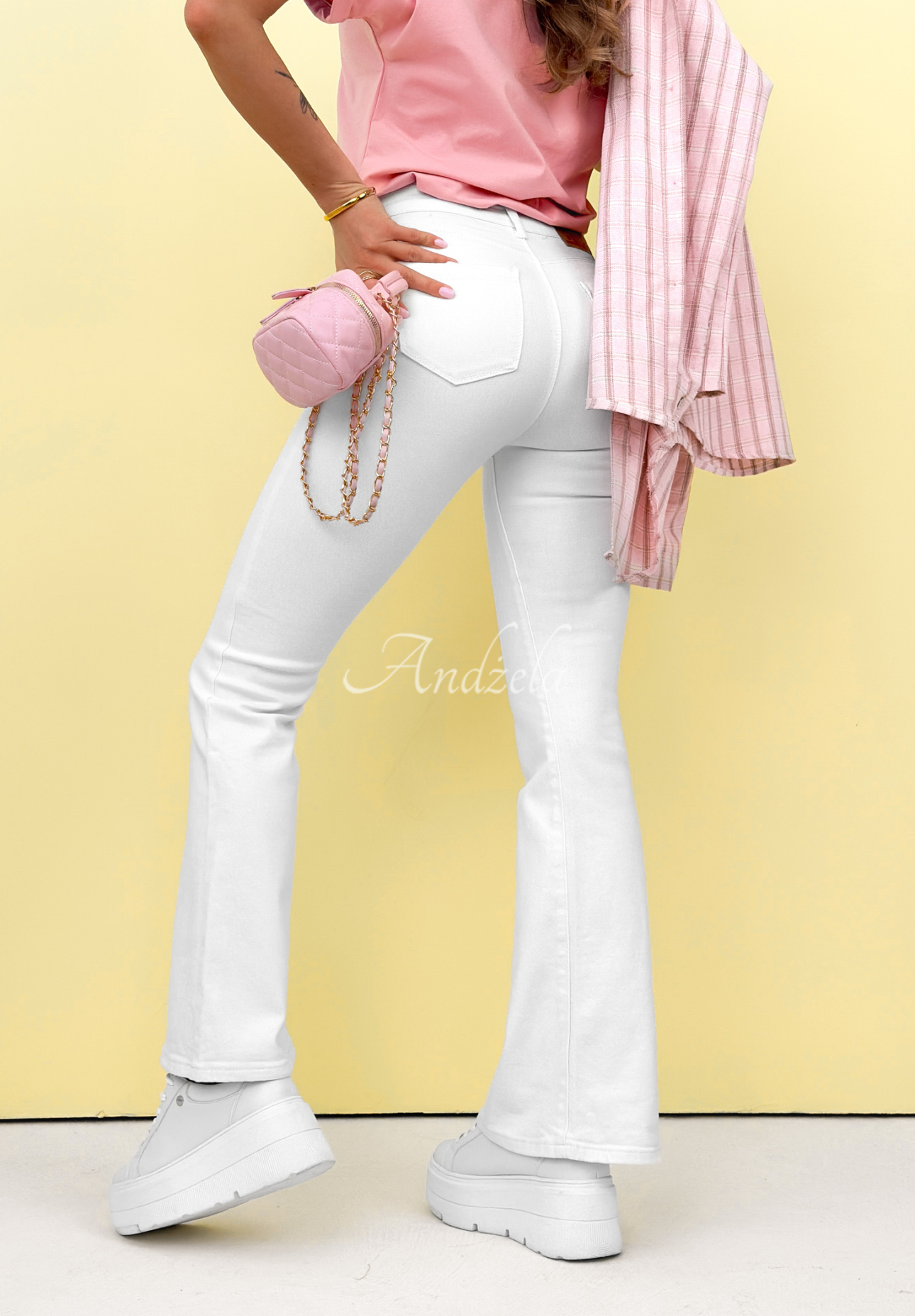 Jocelyn white bell-bottom jeans