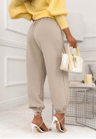 Materiałowe spodnie ze ściągaczami What You Wanted błękitne