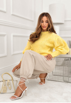 Materiałowe spodnie ze ściągaczami What You Wanted błękitne