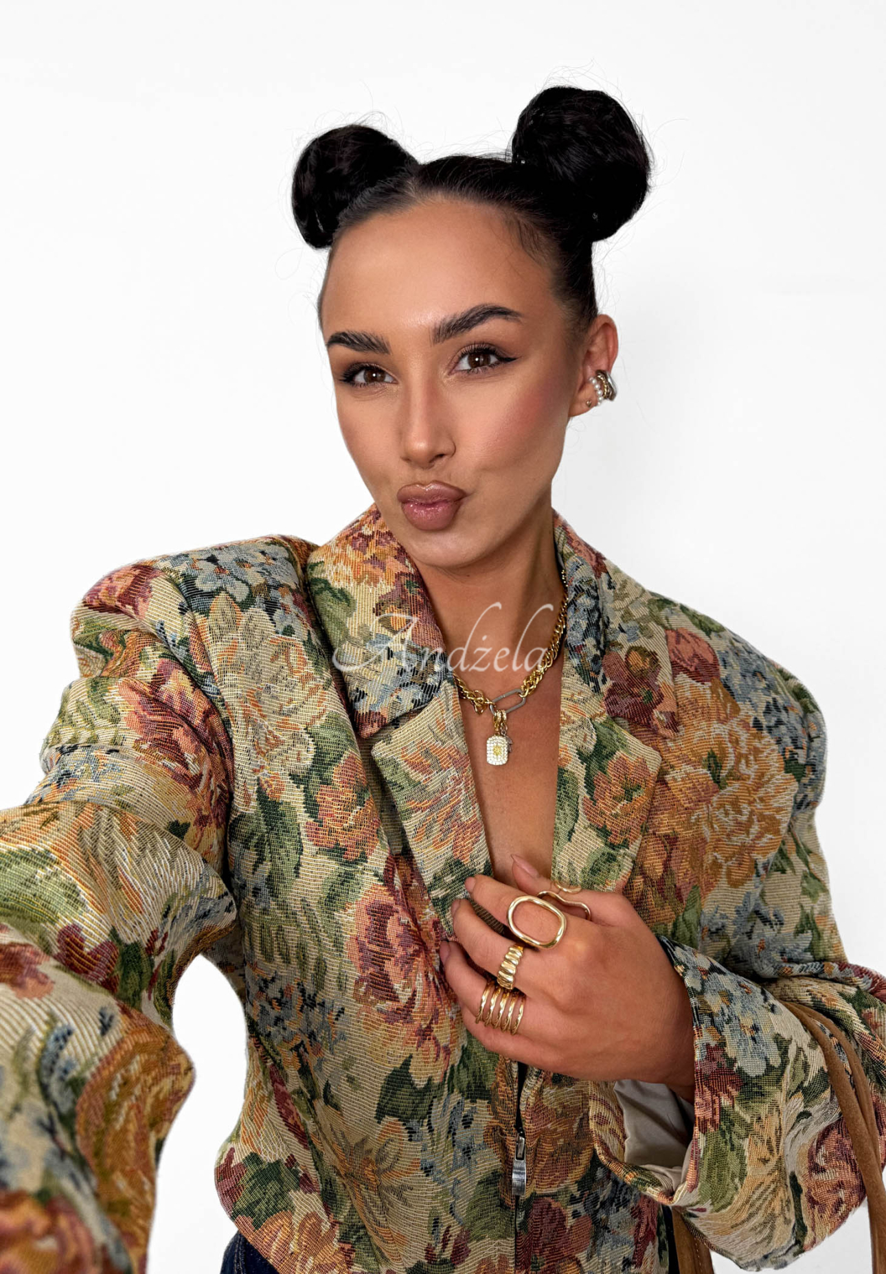 La Milla Amanda beige cotton jacquard corset jacket