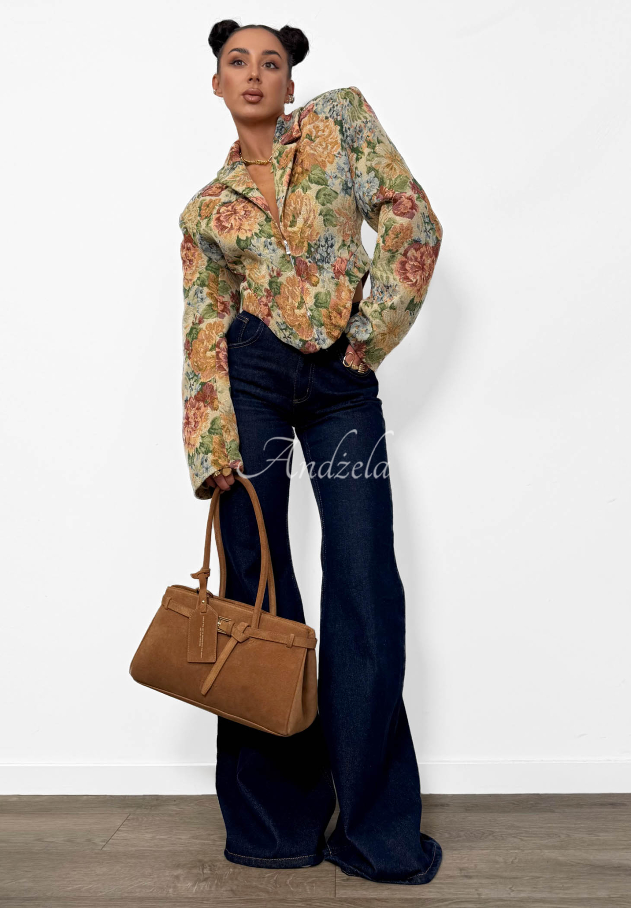 La Milla Amanda beige cotton jacquard corset jacket