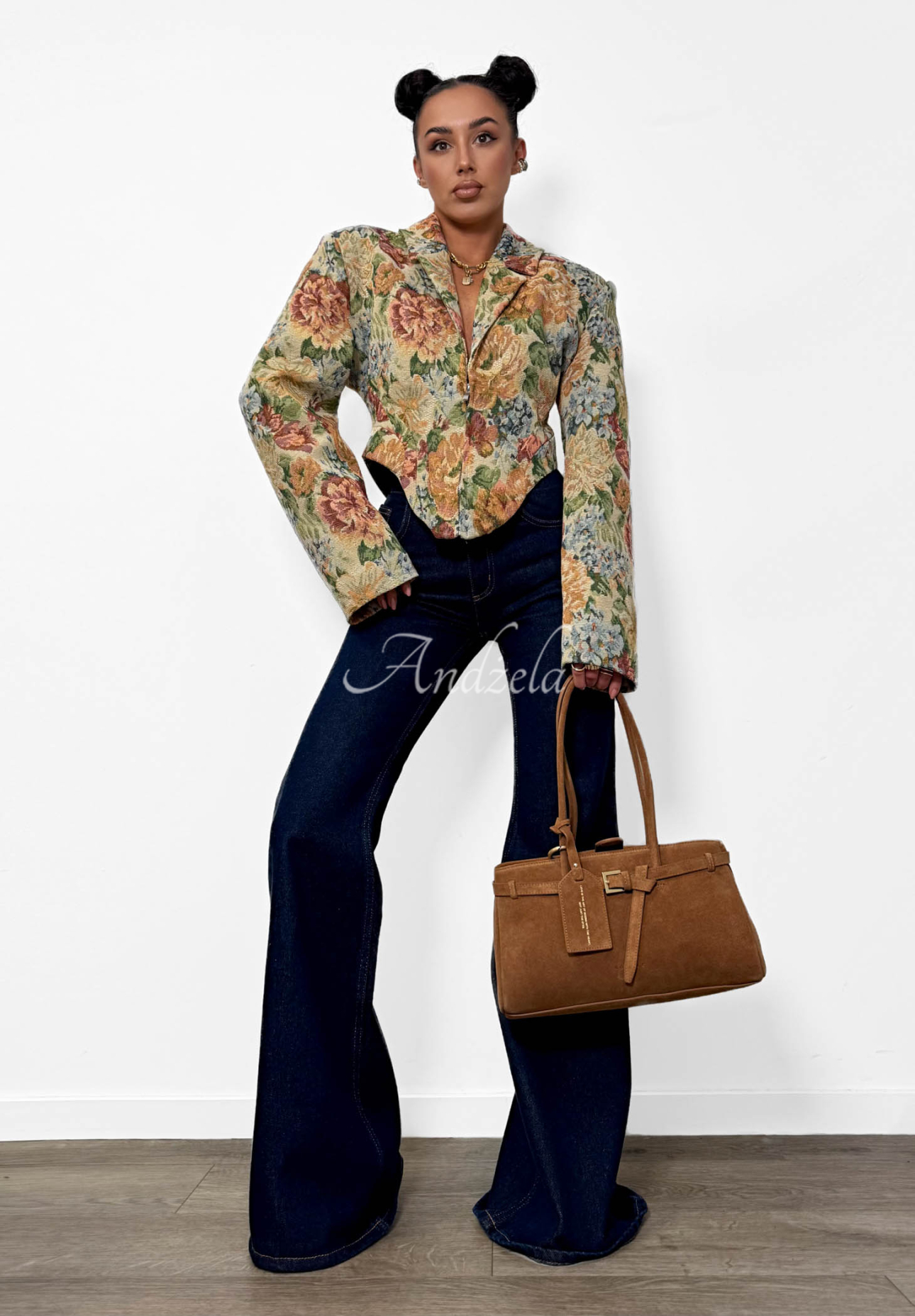 La Milla Amanda beige cotton jacquard corset jacket