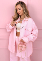 Jeansowy komplet koszula i spodnie balloon Emmeline jasnoniebieski