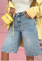 Krótkie jeansowe spodenki z kryształkami Ottavia jasnoniebieskie