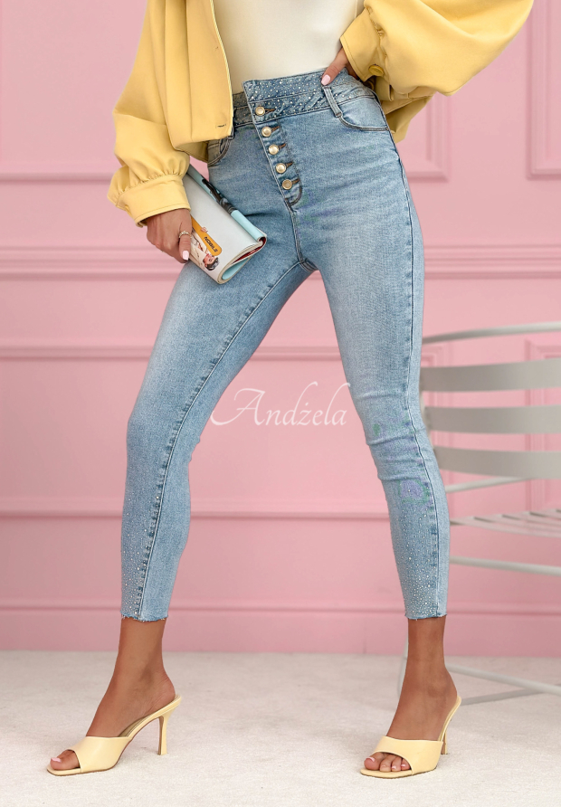Amy blue skinny jeans with crystals