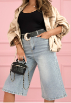 Jeansowe spodnie bermudy z szerokimi nogawkami Buffalo River jasnoniebieskie