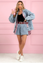 Szorty z szerokimi nogawkami i paskiem Finally Hot jasnoniebieskie