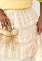 Koronkowa spódnica maxi boho Lucky Me ecru
