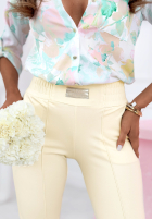 Materiałowe spodnie Pretty On Point czerwone