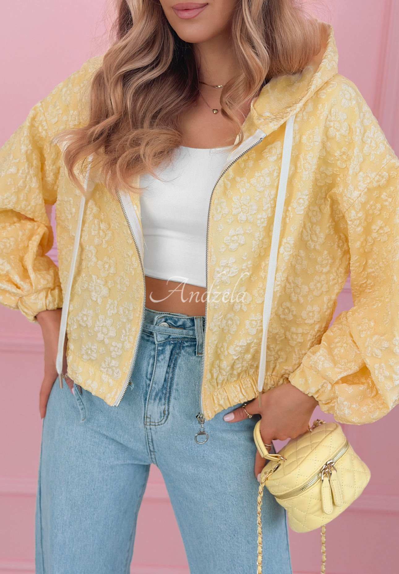 Madelyn yellow jacquard sweatshirt